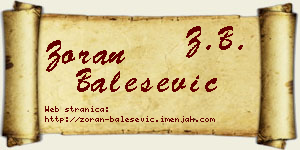 Zoran Balešević vizit kartica